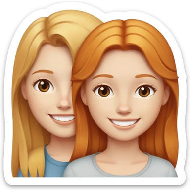 Best friends blonde girl and ginger girl sticker