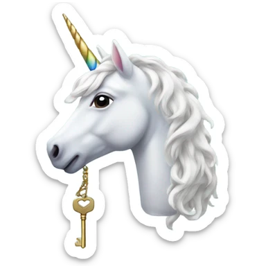 Unicorn with key sticker