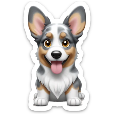 Blue Merle welsh corgi sticker