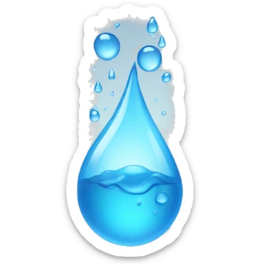 emoji water drops with water steam sticker