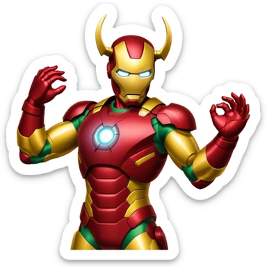 Iron man pinching loki sticker