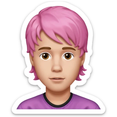 justin bieber with pink wavy sticker