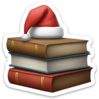 santas stacked books sticker
