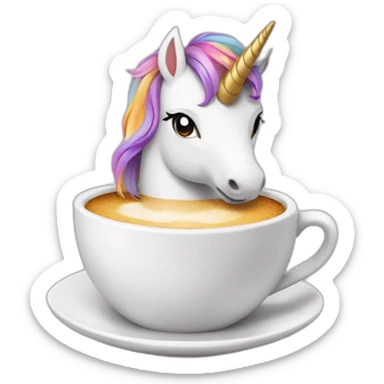 unicornio tomado café sticker