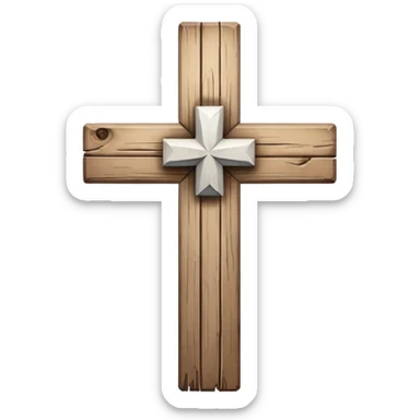 white cross sin madera  sticker