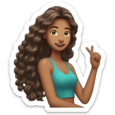 girl twirling hair in fingers sticker