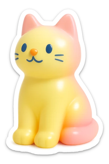 a cat vinyl figure style sticker