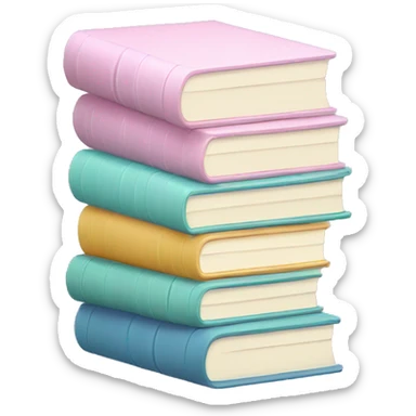 pastel color book stack sticker