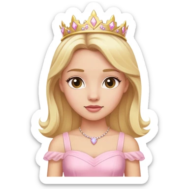 blonde princess with light pink dress sticker