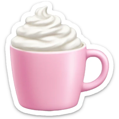Coffee with whipped cream pink mug sticker