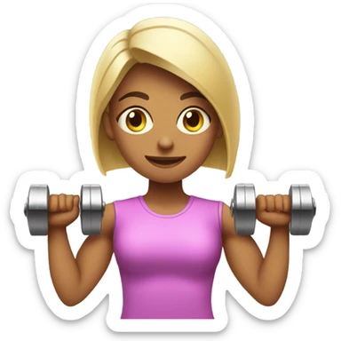 Girl doing dumbbell bicep curls sticker