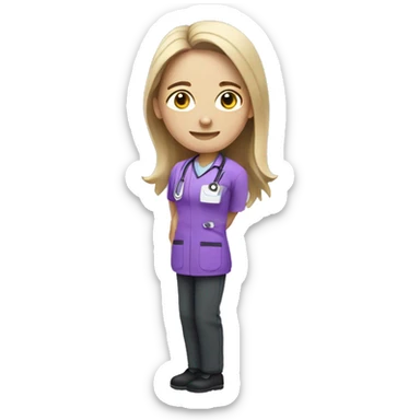 Physiotherapist in purple uniform sticker