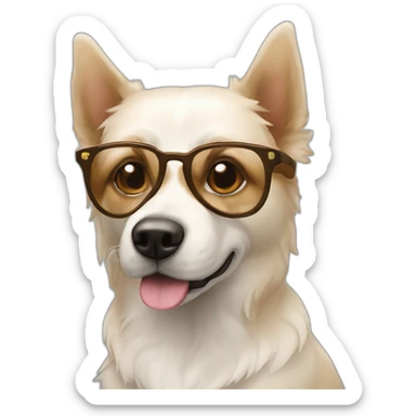 Chien avec des lunettes de soleil  sticker