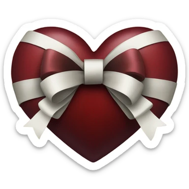 Dark red heart with a bow  sticker