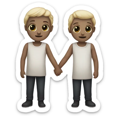 two creepy twins holding hands sticker