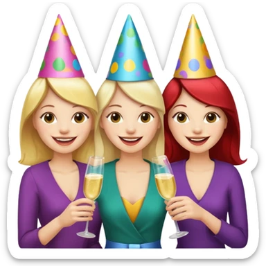 music party three women sticker