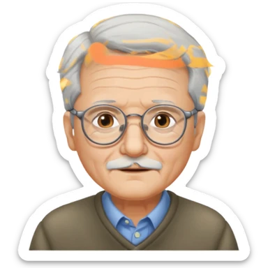 una imagen de un abuelo de 63 años con gafas sticker
