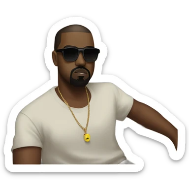 kanye west on a boat sticker