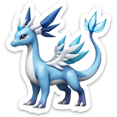 lugia-dialga-suicune-Glaceon-hybrid, full body  sticker