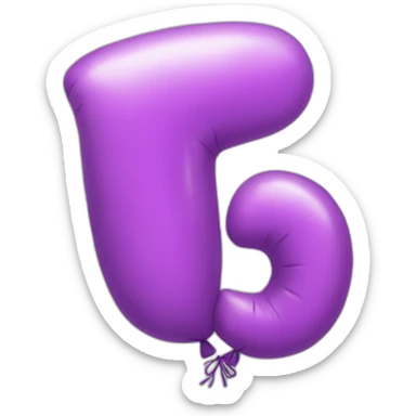 letter three balloon sticker