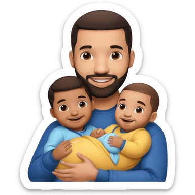 Drake holding a baby sticker