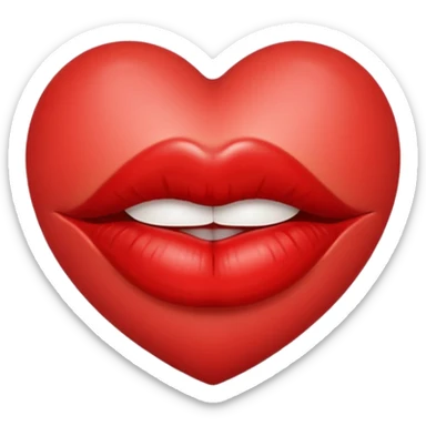 lips and kisses inside a heart sticker