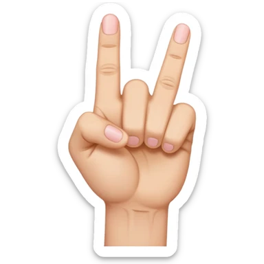 a fist with only three fingers straight - THUMB, MIDDLE FINGER AND A PINKY FINGER sticker