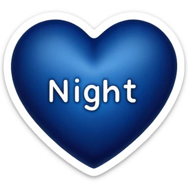 Dark blue heart with Night in the middle  sticker
