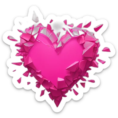 pink heart of shards sticker