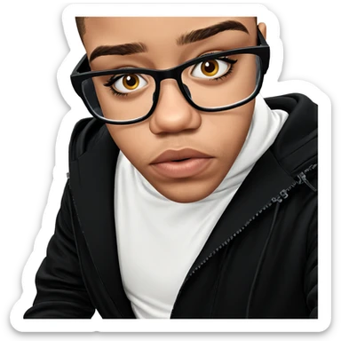 male in black jacket portrait sticker