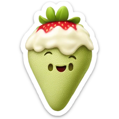 Pistachio cream covered strawberry  sticker
