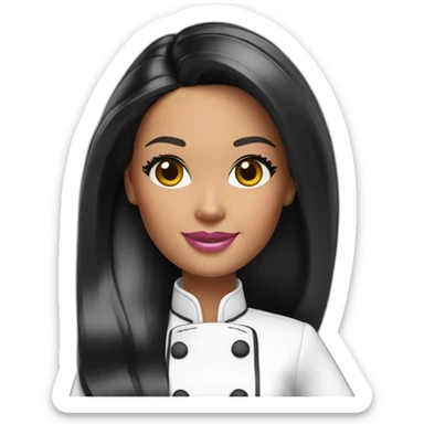 Barbie chef black hair sticker