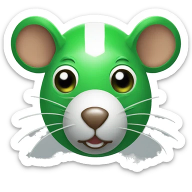 head of green rat with soccer ball with a shirt says "gue team" sticker