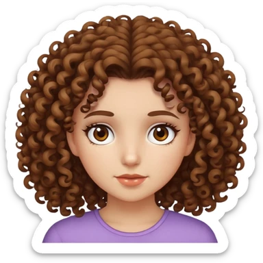 curly hair girl with brown eyes  sticker
