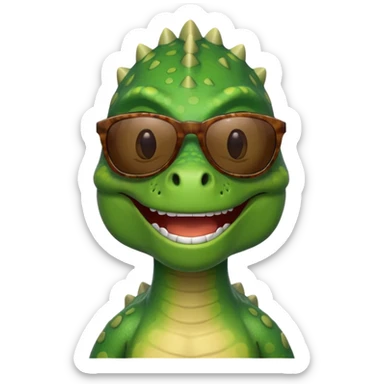dinosaur wearing sunglasses sticker