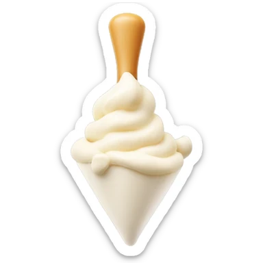 A piping bag in action, with cream  sticker