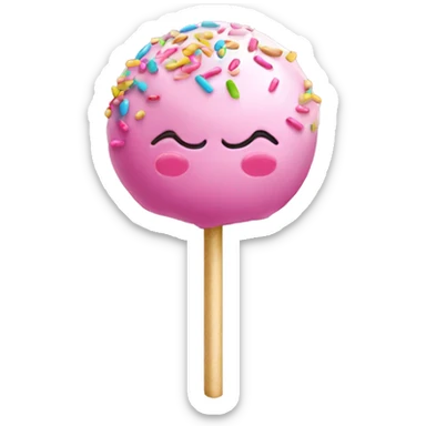Pink cake pop with sprinkles plain sticker