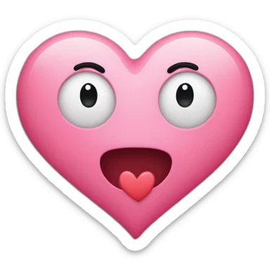 Emojie qui fait un bisous coeur avec des coeur autour sticker