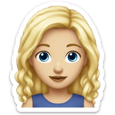 Fille blonde au yeux bleus  sticker