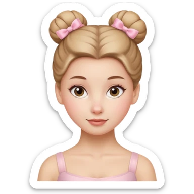 white girl with a ballet bun sticker
