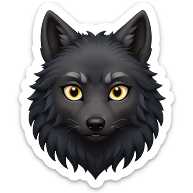 goth black wolf sticker