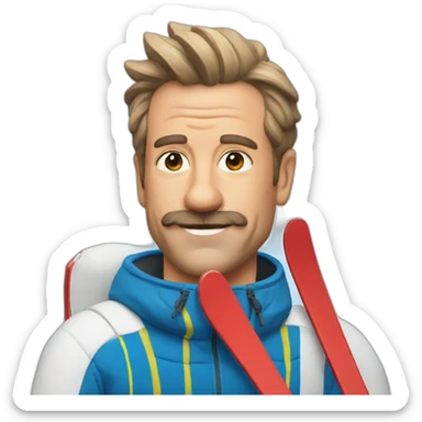 Ted lasso skiing  sticker