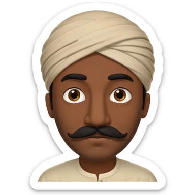 mustache middle east man,Big black mustache. sticker