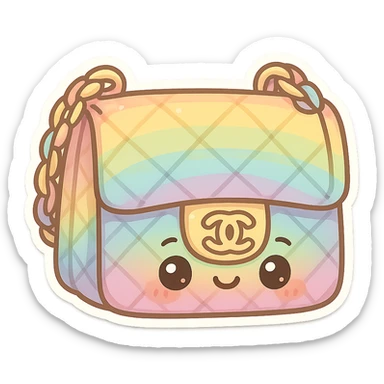 cute and exaggerated rainbow Chanel purse sticker
