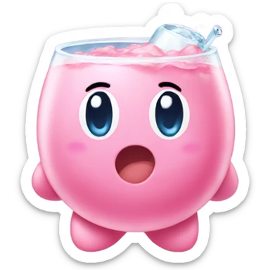 Cute Kirby soda sticker