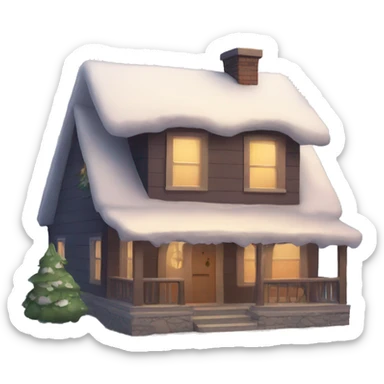 Winter cozy house sticker
