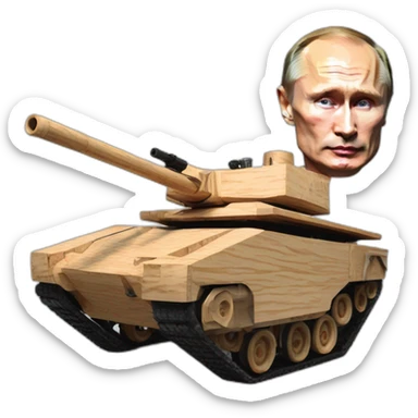 vladimir putin wooden t90 tank big wheelchair sticker