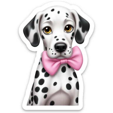 Dalmatian wearing pink bow sticker