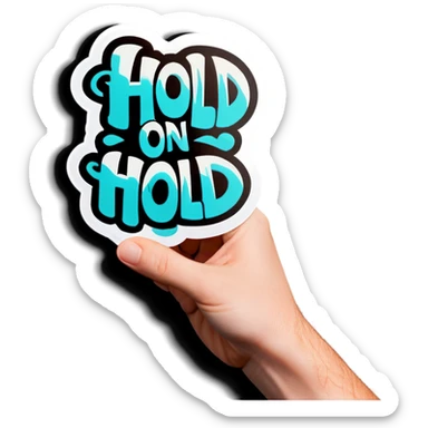 The words - Hold on written on a sticker sticker
