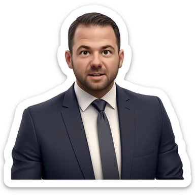 handsome man in formal attire sticker